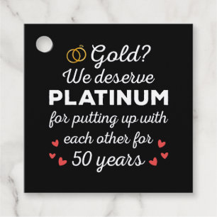 50th Wedding Anniversary I - Gold Funny Couple Favour Tags