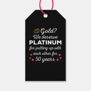 50th Wedding Anniversary I - Gold Funny Couple Gift Tags