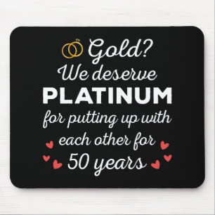 50th Wedding Anniversary I - Gold Funny Couple Mouse Mat