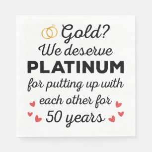 50th Wedding Anniversary I - Gold Funny Couple Napkin