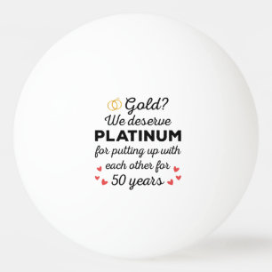 50th Wedding Anniversary I - Gold Funny Couple Ping Pong Ball