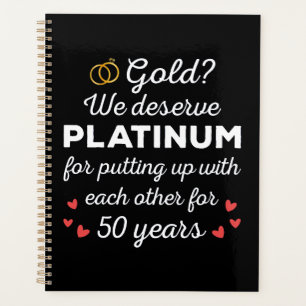 50th Wedding Anniversary I - Gold Funny Couple Planner