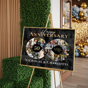 50th Wedding Anniversary Infinity Photo Collage Poster