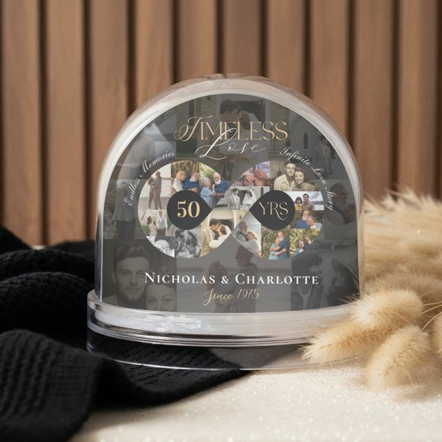 50th Wedding Anniversary Infinity Photo Collage Snowglobe (50th Wedding Anniversary Infinity Photo Collage Snow Globe)