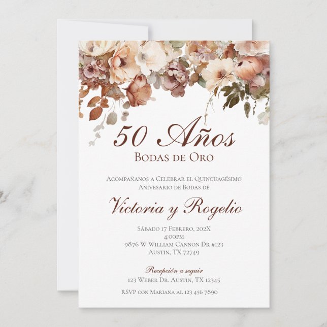 50th Wedding Anniversary Invitation (Front)
