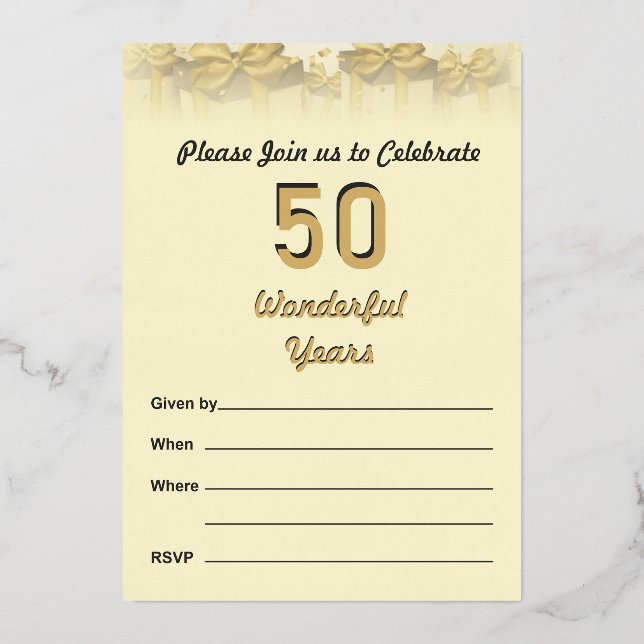 50th Wedding Anniversary Invitation (Front)