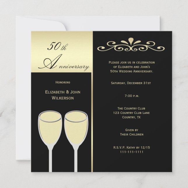 50th Wedding Anniversary Invitation (Front)