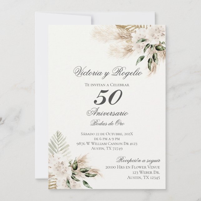 50th Wedding Anniversary Invitation (Front)