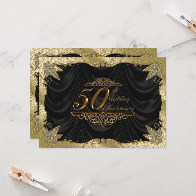 50th Wedding Anniversary Invitation (Front/Back In Situ)