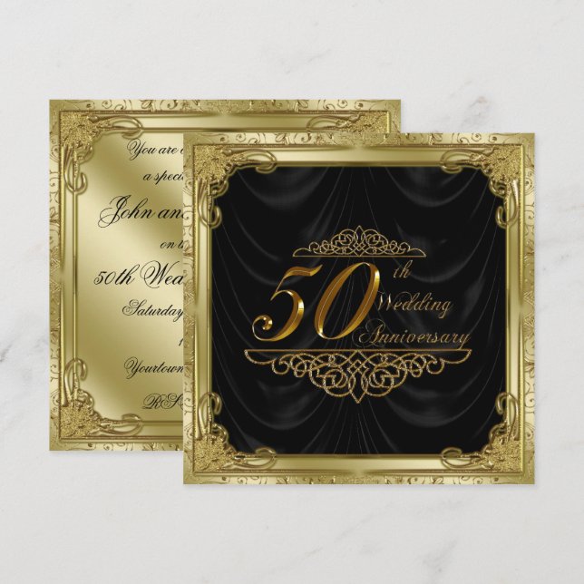 50th Wedding Anniversary Invitation (Front/Back)