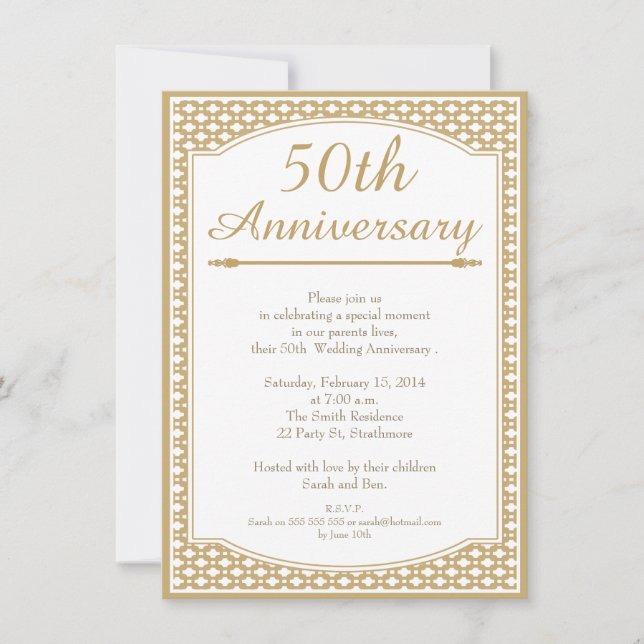 50th Wedding Anniversary Invitation (Front)