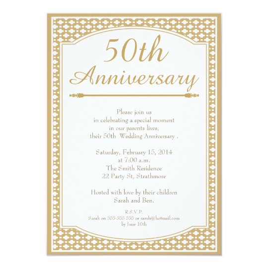 50th for anniversary wedding invitation letter Wedding  50th Anniversary Zazzle.co.uk Invitation