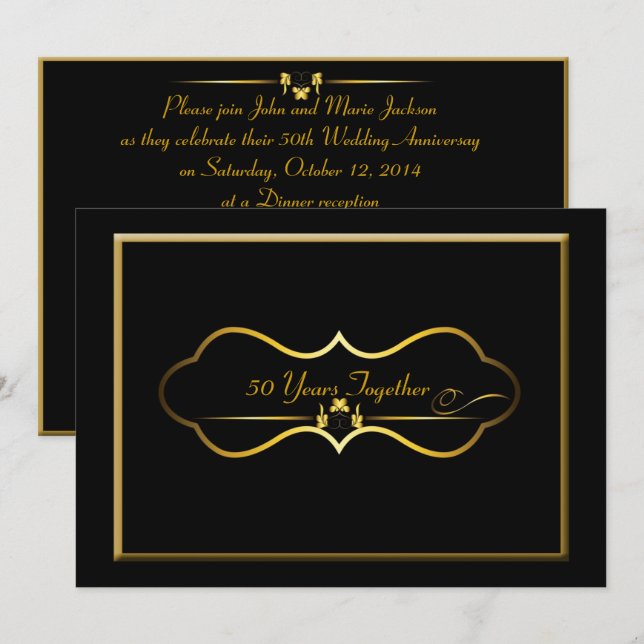 50th Wedding Anniversary Invitation (Front/Back)