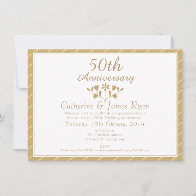 50th Wedding Anniversary Invitation (Front)