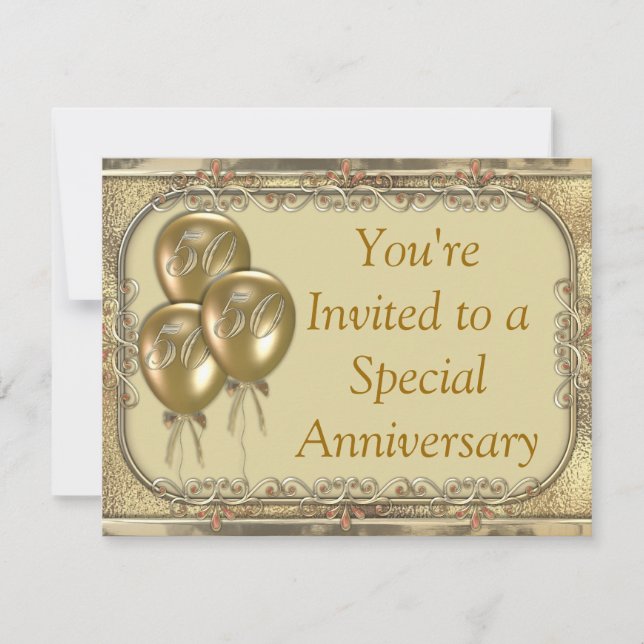 50th Wedding anniversary invitation announcement (Front)