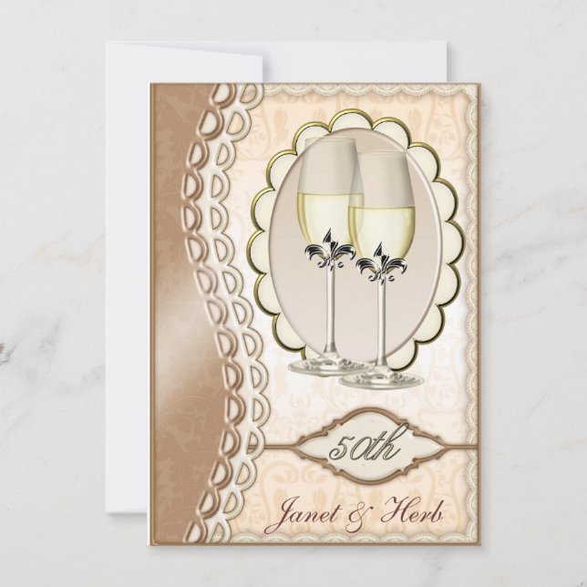50th Wedding anniversary invitation announcement (Front)
