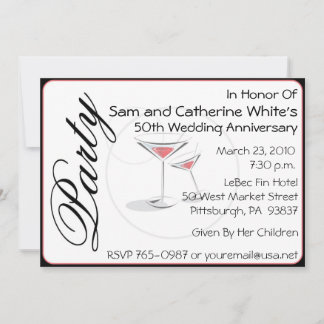 50th Wedding Anniversary Invitation Cocktails