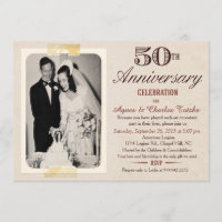 50th Wedding Anniversary Invitation - Custom Photo
