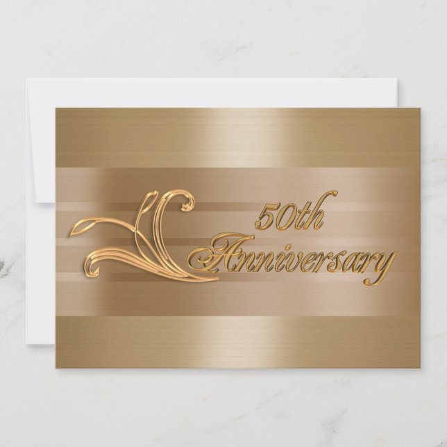 50th wedding anniversary invitation golden (Front)