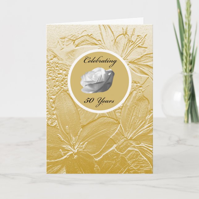 50th Wedding Anniversary Invitation -- Golden (Front)