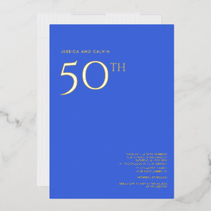 50th Wedding Anniversary Invitation Royal Blue