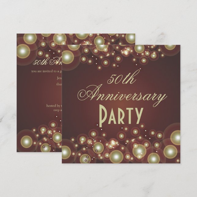 50th Wedding Anniversary Invitations (Front/Back)