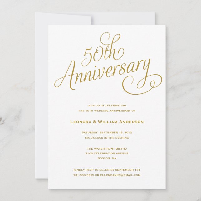 50TH | WEDDING ANNIVERSARY INVITATIONS (Front)