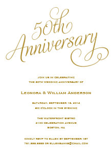 50th anniversary invitations announcements
