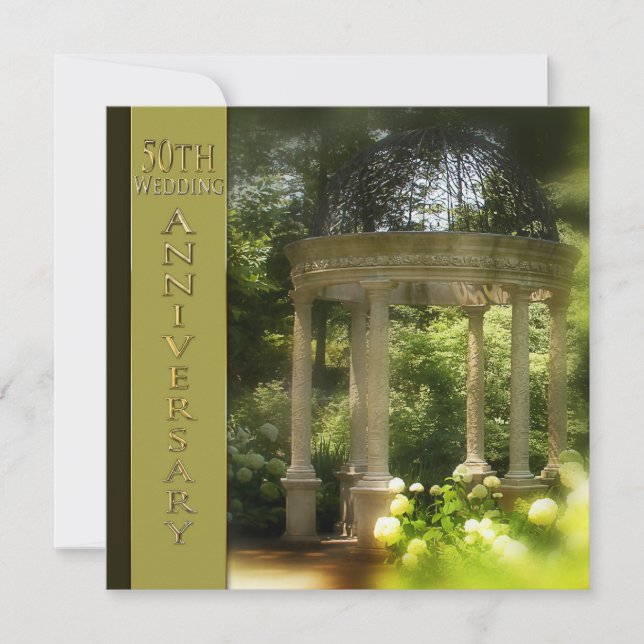 50th Wedding Anniversary Invitations - Gazebo (Front)