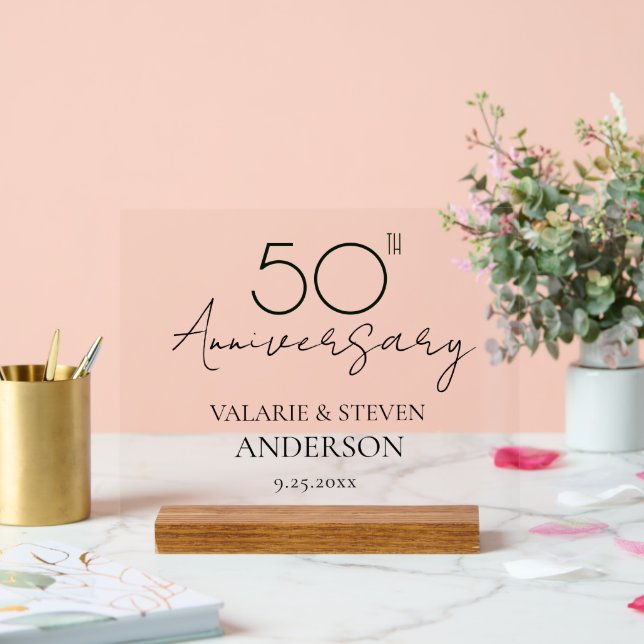 50th Wedding Anniversary Keepsake Acrylic Sign (Wedding)