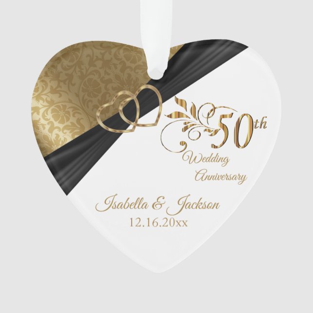 50th 💕 Wedding Anniversary Keepsake Design Ornament (Front)
