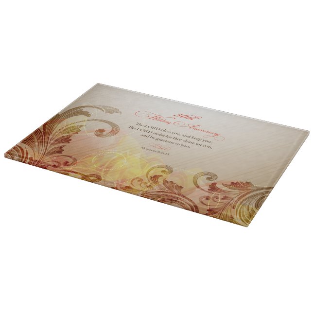 50th Wedding Anniversary, Lord Bless & Keep Cutting Board (Corner)
