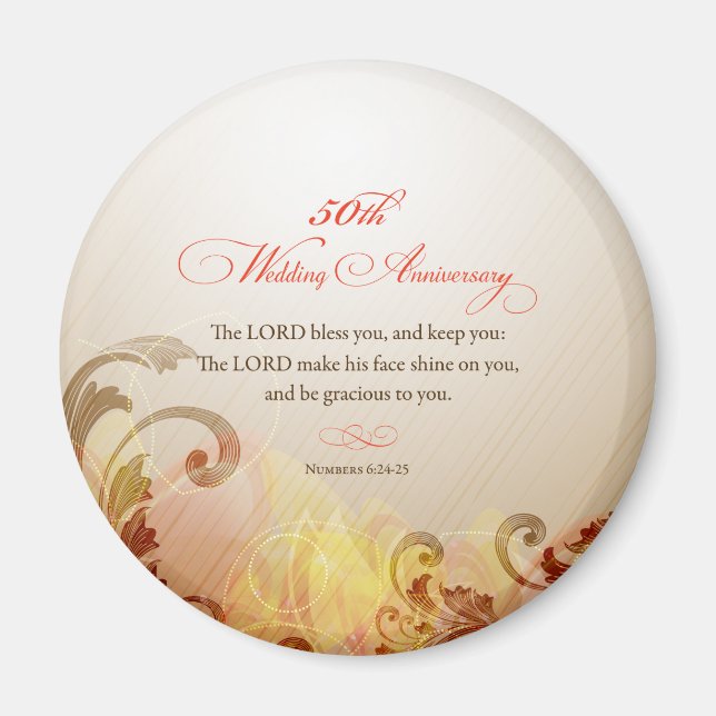 50th Wedding Anniversary, Lord Bless & Keep Magnet (Front)