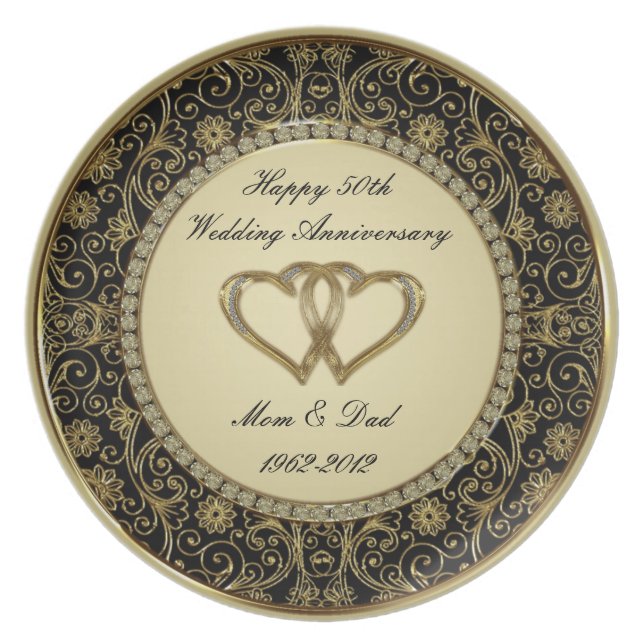 50th Wedding Anniversary Melamine Plate (Front)