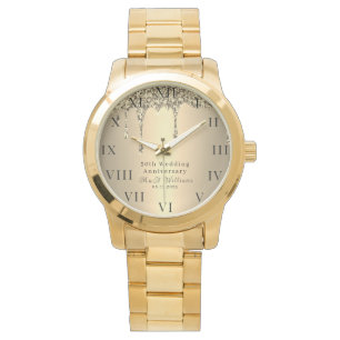 50th Wedding Anniversary Modern Elegant Fiftieth  Watch