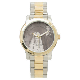 50th Wedding Anniversary Modern Elegant Photo  Watch