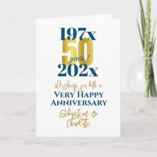 50th Wedding Anniversary Modern Typography Card