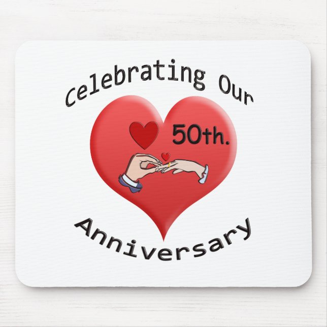 50th. Wedding Anniversary Mouse Mat (Front)