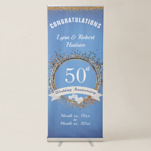 50th Wedding Anniversary, Names, Dates, Retractable Banner