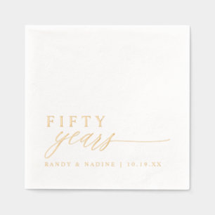 50th Wedding Anniversary Napkins Elegant Gold