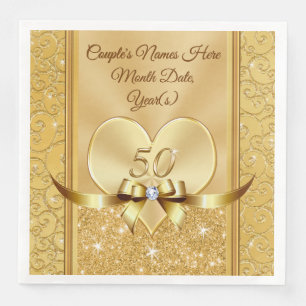 50th Wedding Anniversary Napkins Personalised