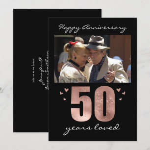 50th Wedding Anniversary One Photo Party Invitation