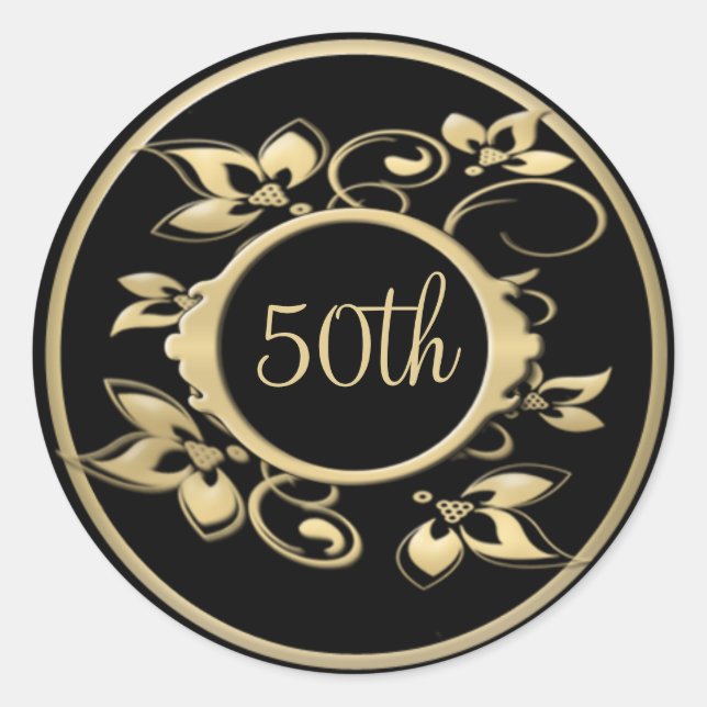 50th Wedding Anniversary or Birthday Sticker (Front)