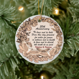 50th Wedding Anniversary Ornament