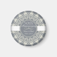 50th Wedding Anniversary ornamental round lace