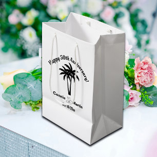 50th Wedding Anniversary Palm Trees Medium Gift Bag