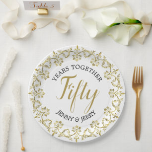 50th Wedding Anniversary Paper Plate