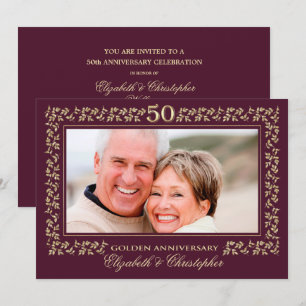 50th Wedding Anniversary Party   Custom Photo Invitation