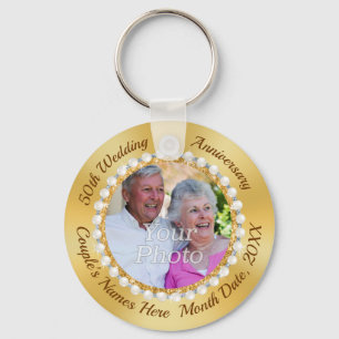 50th Wedding Anniversary Party Favours Souvenirs, Key Ring