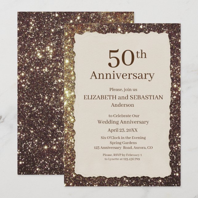 50th Wedding Anniversary Party Invitation (Front/Back)